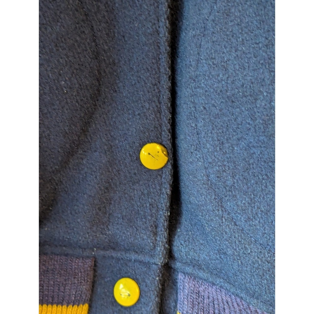 Vtg 1979 Varsity Blue Gold Jacket cheerleader Wool Blend Sz 36 "Laura" & "MCH" - Picture 4 of 13